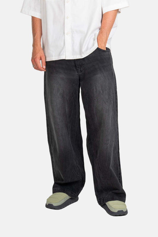 REELL "GIANT BAGGY" JEANS BLACK GREY WASH