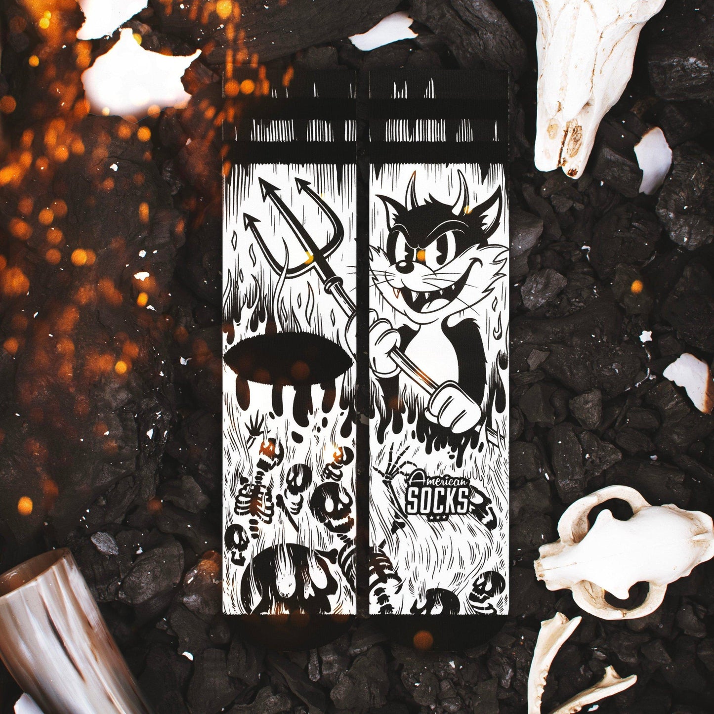 AMERICAN SOCKS "EVIL CAT" SOCKS