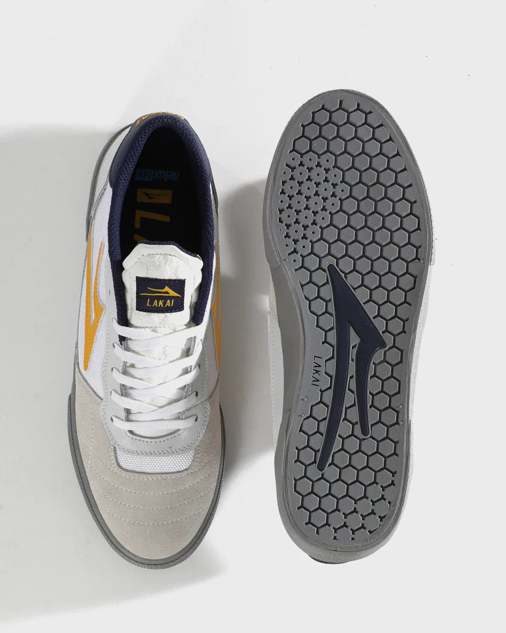 LAKAI "CAMBRIDGE" SHOES WHITE/YELLOW