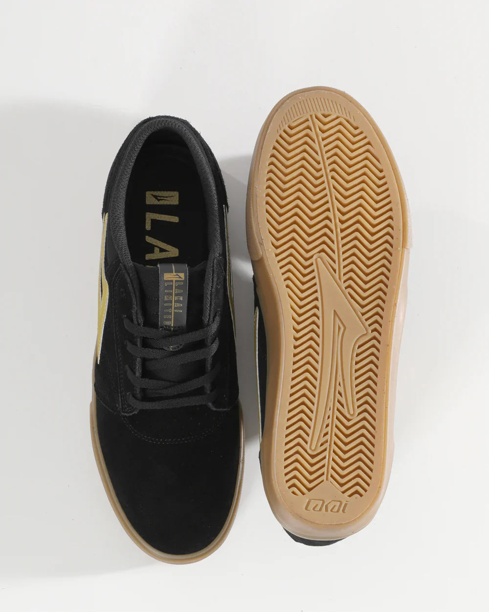 LAKAI "GRIFFIN" SHOES BLACK/GOLD
