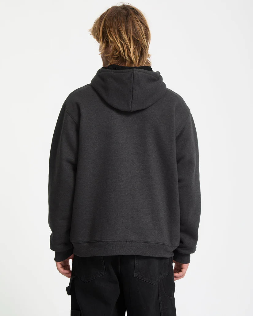 VOLCOM "SINGLE STONED LINED" ZIPPER BLACK