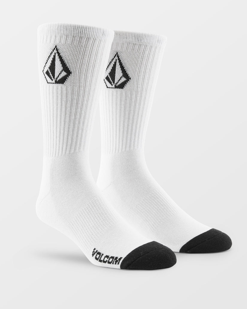 VOLCOM "CREW" SOCKS 3 PACK WHITE