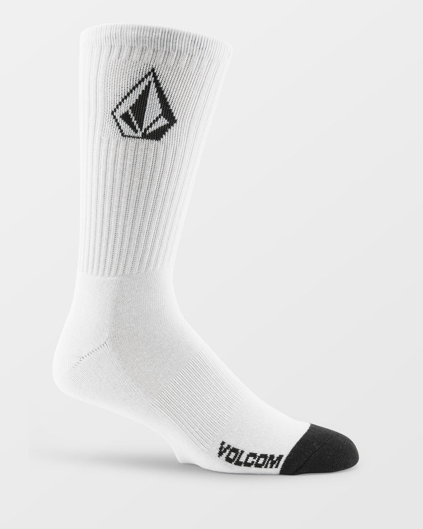 VOLCOM "CREW" SOCKS 3 PACK WHITE