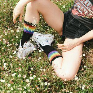 AMERICAN SOCKS " RAINBOW PRIDE(BLACK)" SOCKS