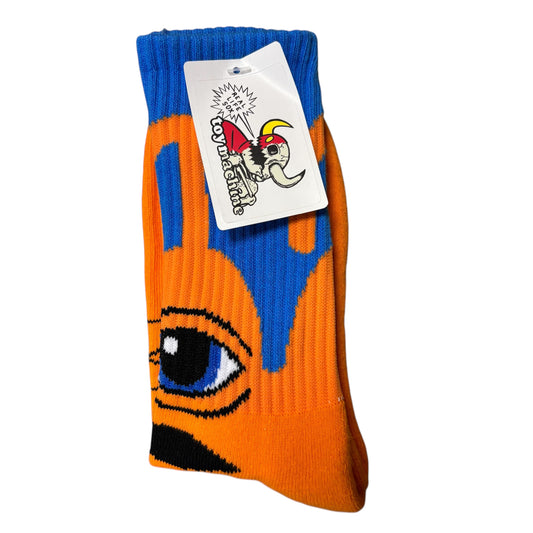 TOY MACHINE "EYE" SOCKS BLUE/ORANGE
