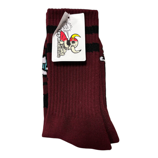 TOY MACHINE "EYE" SOCKS BURGUNDY
