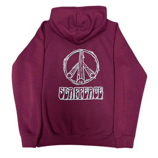 SLAPPYS "PEACE" HOODIE BURGUNDY