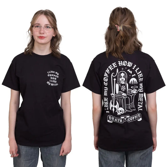 DEATH BY COFFEE "BLACK METAL" T-SHIRT